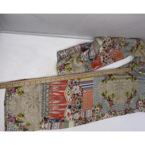 Johnny Was Zastone Womens Pant Sz S Silk Wide Leg Pants BOHO Floral Pockets FLAW - Picture 14 of 15